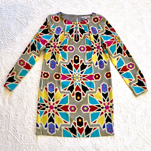 Mara Hoffman Kaleidoscope Print Shift Dress, Sz S, EUC, Grey Multicolor - Picture 1 of 8